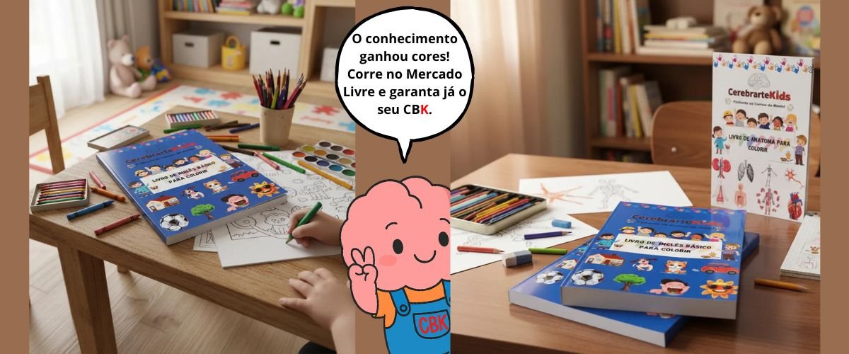 Mockup dos livros infantis da CerebrarteKids